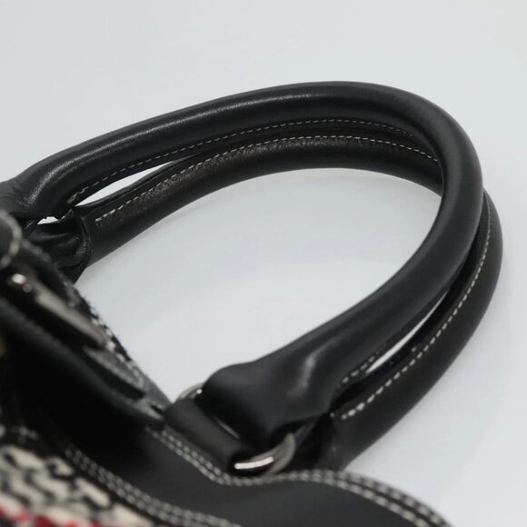 BURBERRY Nova Check Blue Label Hand Bag Wool Black - Picture 8 of 15